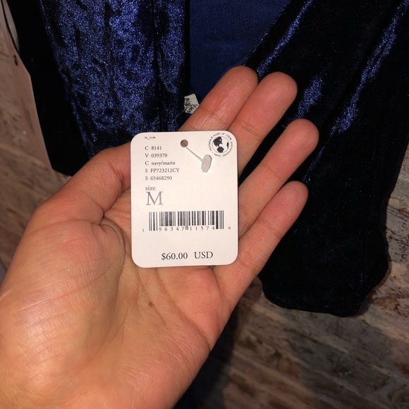 Free People New with Tags 100 Ways Convertible Bodysuit in Deep Blue Size Medium - Picture 6 of 7